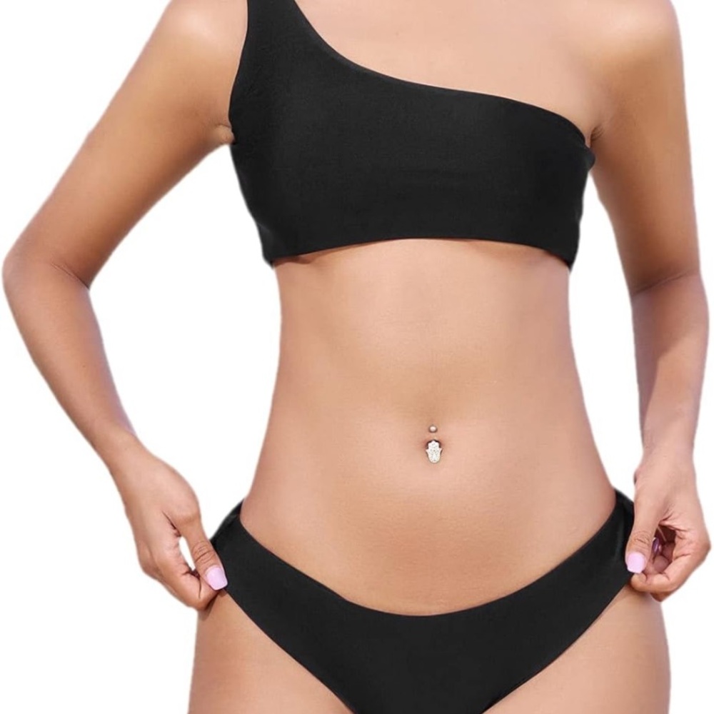 Zaful black asymmetrical two piece